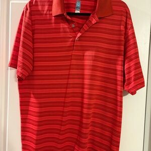 Men’s XL Red Striped PGA Tour Golf Polo Shirt, Airflux, short sleeve